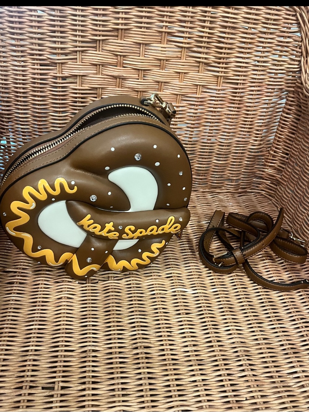 kate spade Brown Pretzel Crossbody Bag